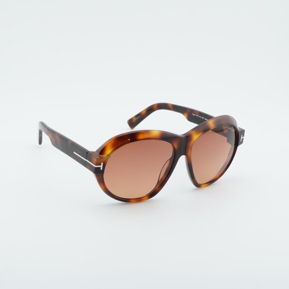 Tom Ford Inger FT1113 53T Sunglasses Havana Geometric Frame, Bordeaux Lenses - Picture 4 of 9